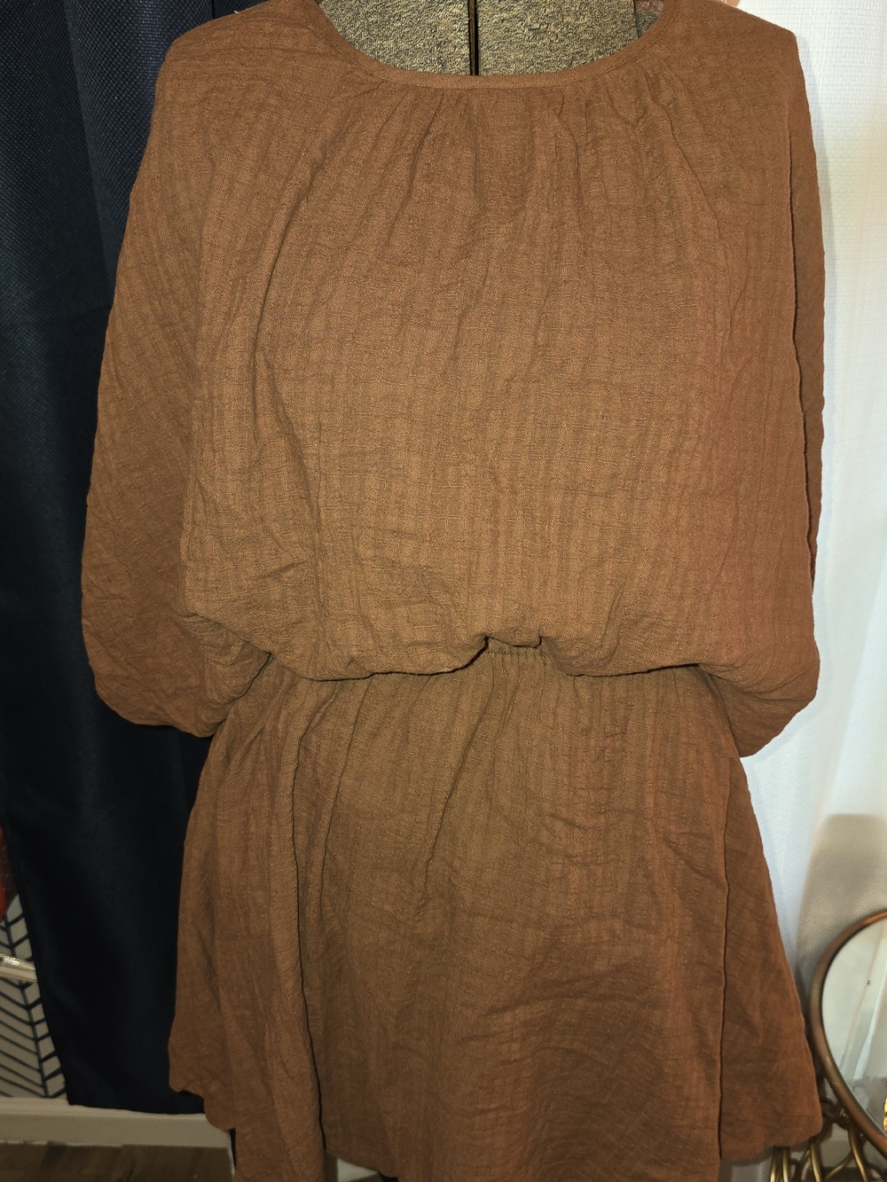 aerie Textured Rust Brown Swim Coverup
